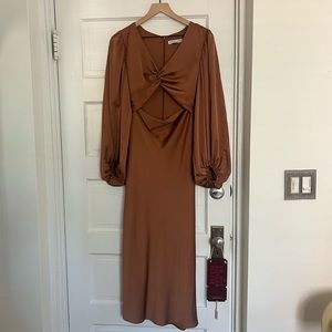 Shona Joy Luxe Twist Front Balloon Sleeve in Mocha Size 2